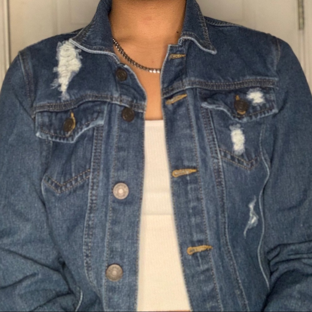 distressed jean jacket